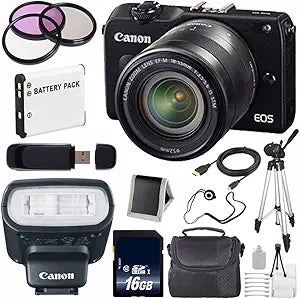 Canon EOSM2 BLACK 18-55 Digital Camera Bundle
