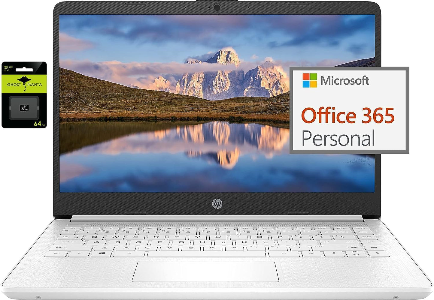 HP Ultralight Laptop, Quad-Core, 16GB RAM, Win 11 S