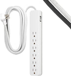 GE 62933 6-Outlet Surge Protector 10ft Braided Cord