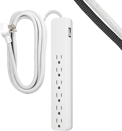 GE 62933 6-Outlet Surge Protector 10ft Braided Cord