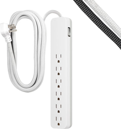 GE 62933 6-Outlet Surge Protector 10ft Braided Cord