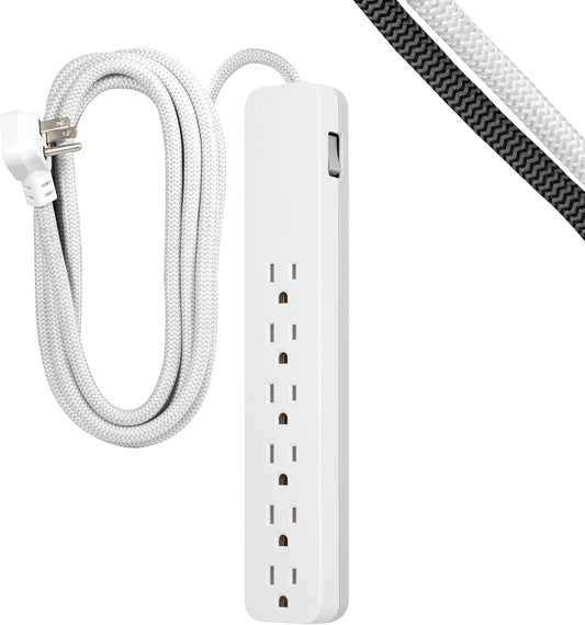 GE 62933 6-Outlet Surge Protector 10ft Braided Cord