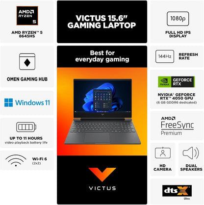 HP Victus Gaming Laptop Ryzen 5 RTX 4050 144Hz FHD
