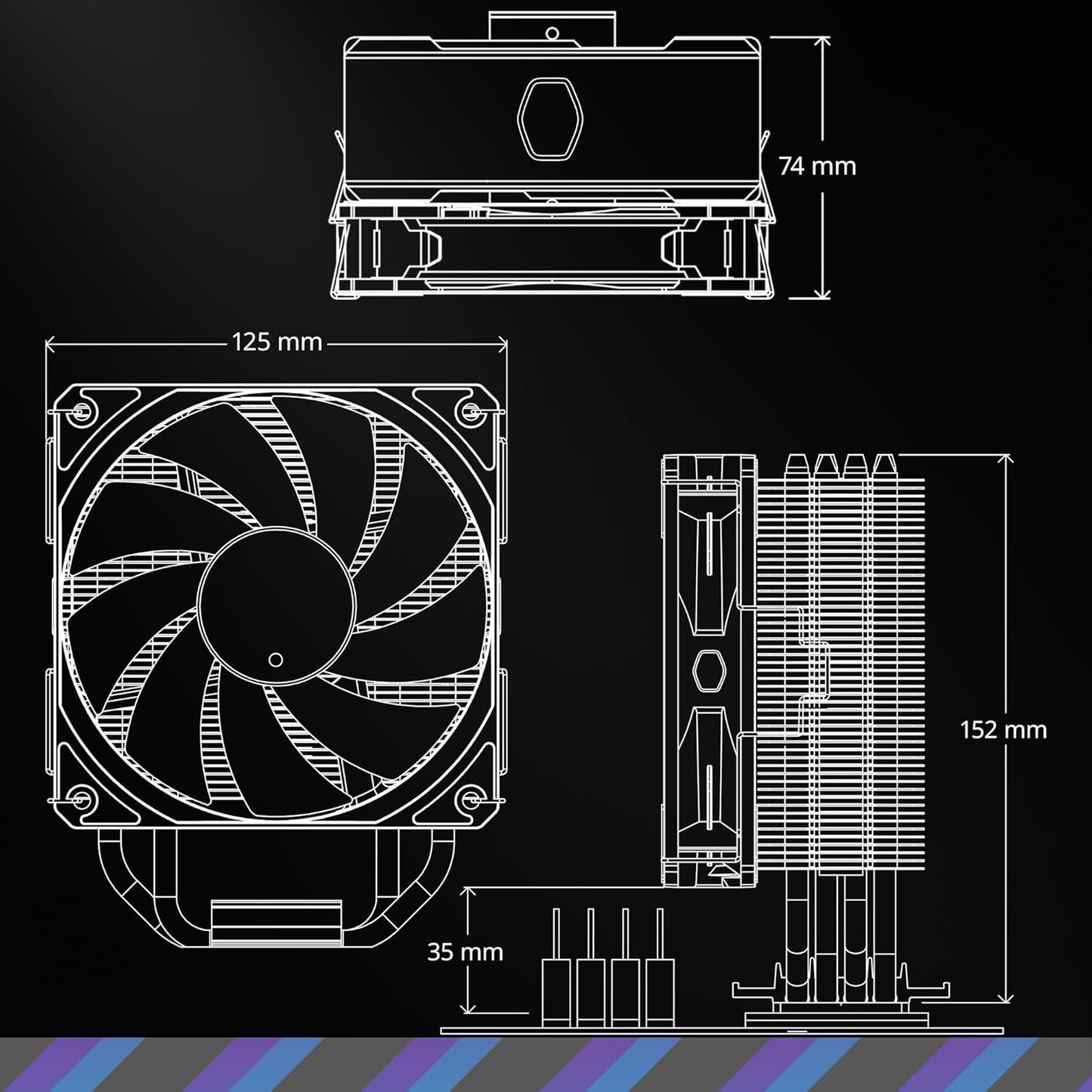 Cooler Master RR-212S-25PZ-R1 Hyper 212 Pro aRGB CPU Cooler