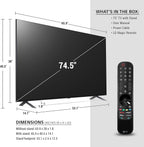 LG 75NANO80UPA 75-Inch 4K NanoCell Smart TV Renewed