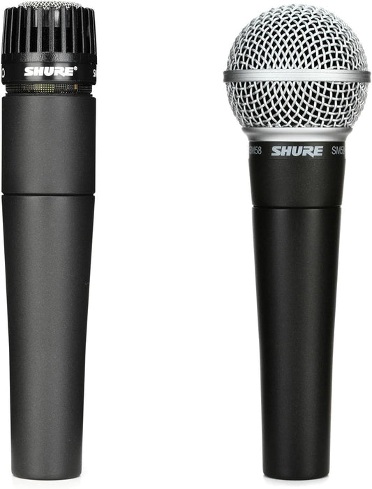 Shure SM57 & SM58 Dynamic Cardioid Microphone Instrument Vocal Set