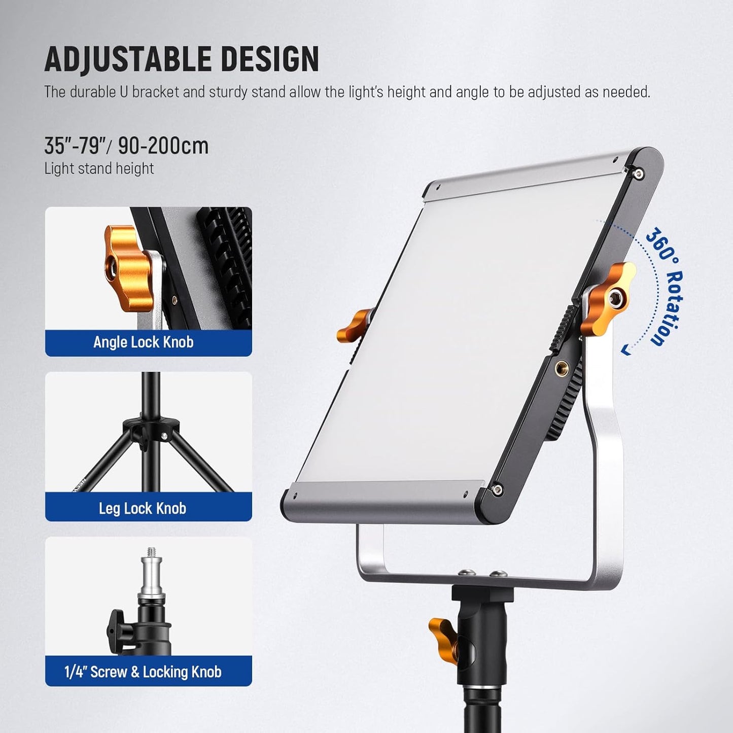 Neewer 90090644@@##1 Dimmable Bi-Color LED Video Lighting Kit