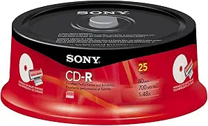 Sony 25cdq80lsp3 Inkjet Printable CD-R Media Spindle