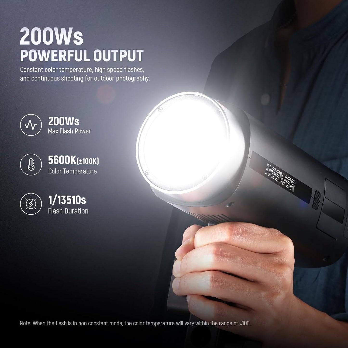Neewer Q200 200Ws Outdoor Flash Strobe - Battery Powered Monolight