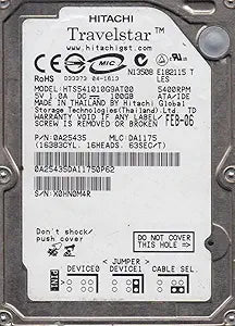Hitachi HTS541010G9AT00 100GB 2.5in IDE Hard Drive