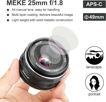 Meike 25mm F1.8 APS-C Manual Focus Lens Sony E-Mount
