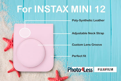 Fujifilm Mini 12 Blossom Pink Instant Camera Film Bundle