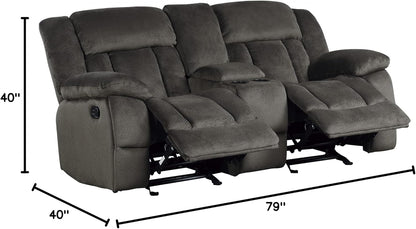 Lexicon 194840134480 Chocolate Reclining Loveseat Console