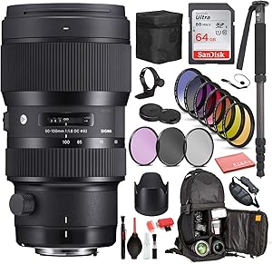 Sigma 693954 50-100mm f/1.8 Canon EF Lens Bundle