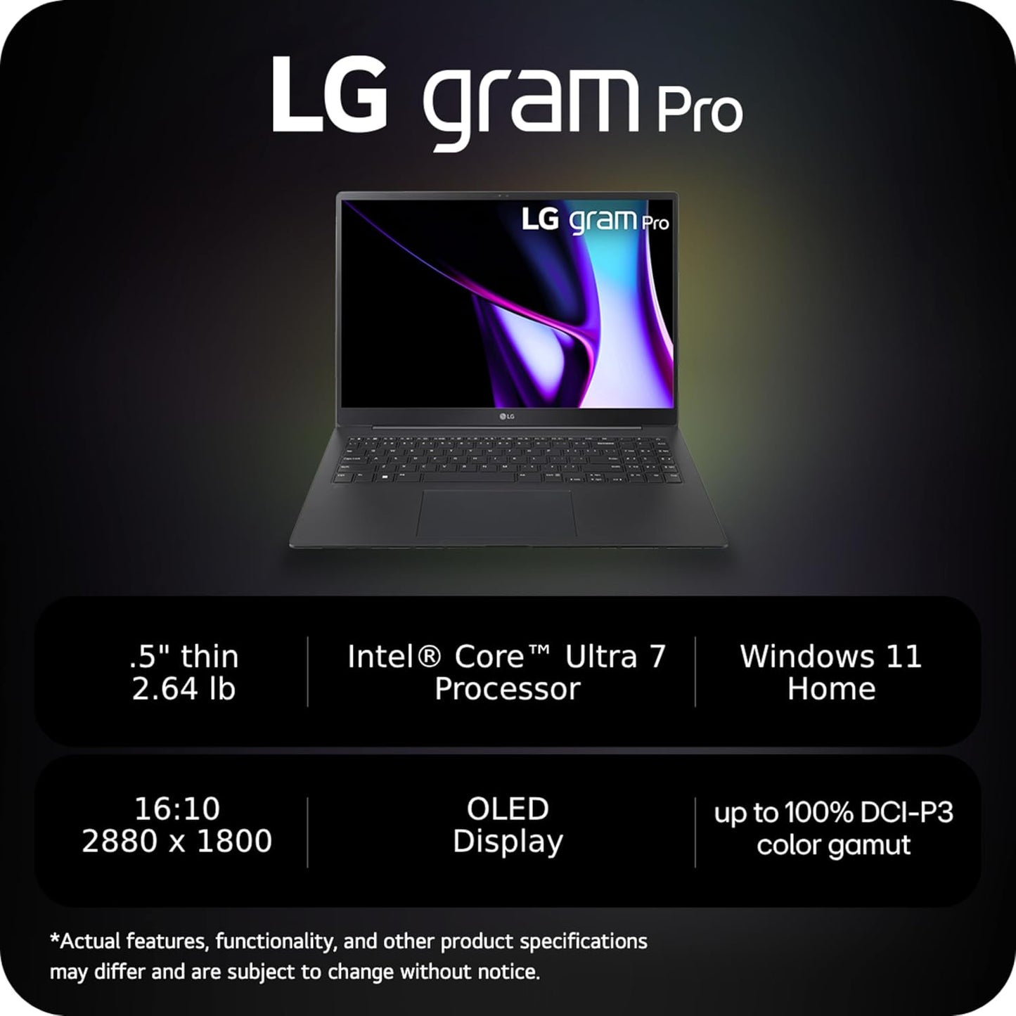 LG Ultra7 155H Gram Pro 16" OLED Lightweight Laptop