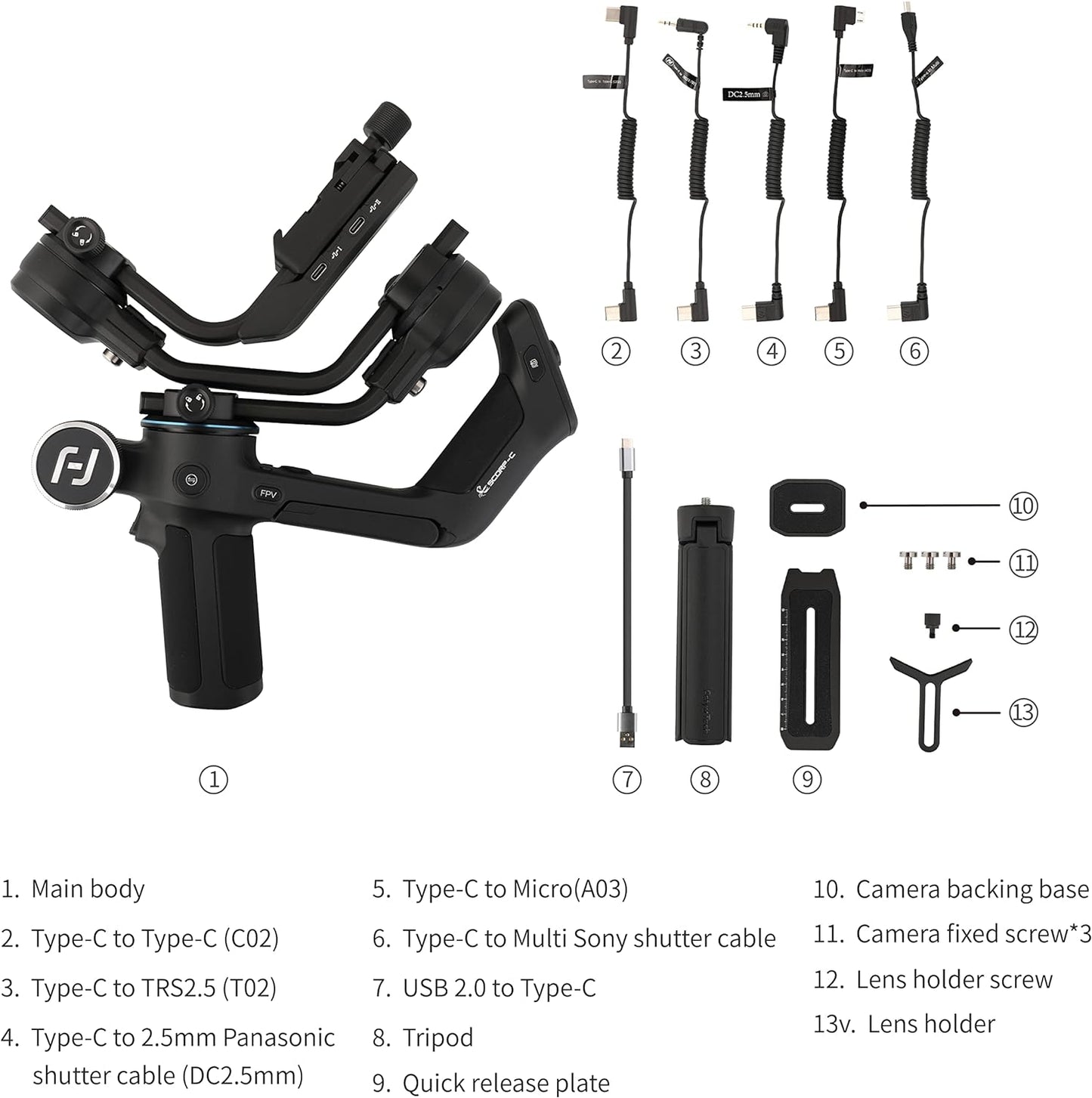 FeiyuTech SCORP-C 3-Axis Gimbal Stabilizer DSLR Mirrorless
