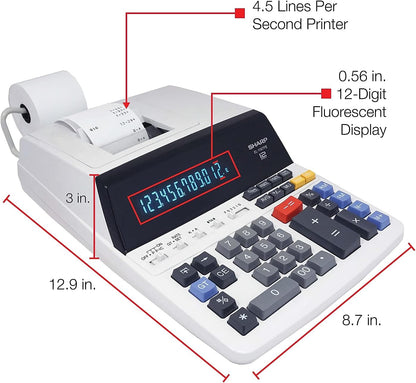 Sharp EL1197PIII Two-Color Printing Desktop Calculator