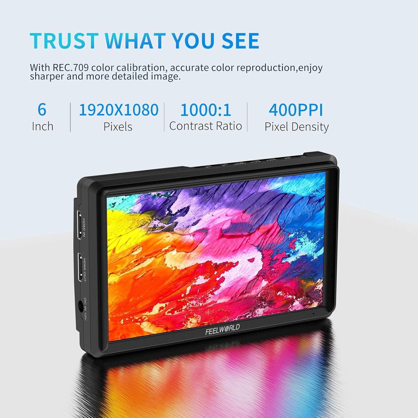 FEELWORLD AU-FW568 V3 6" 4K HDMI Camera Monitor