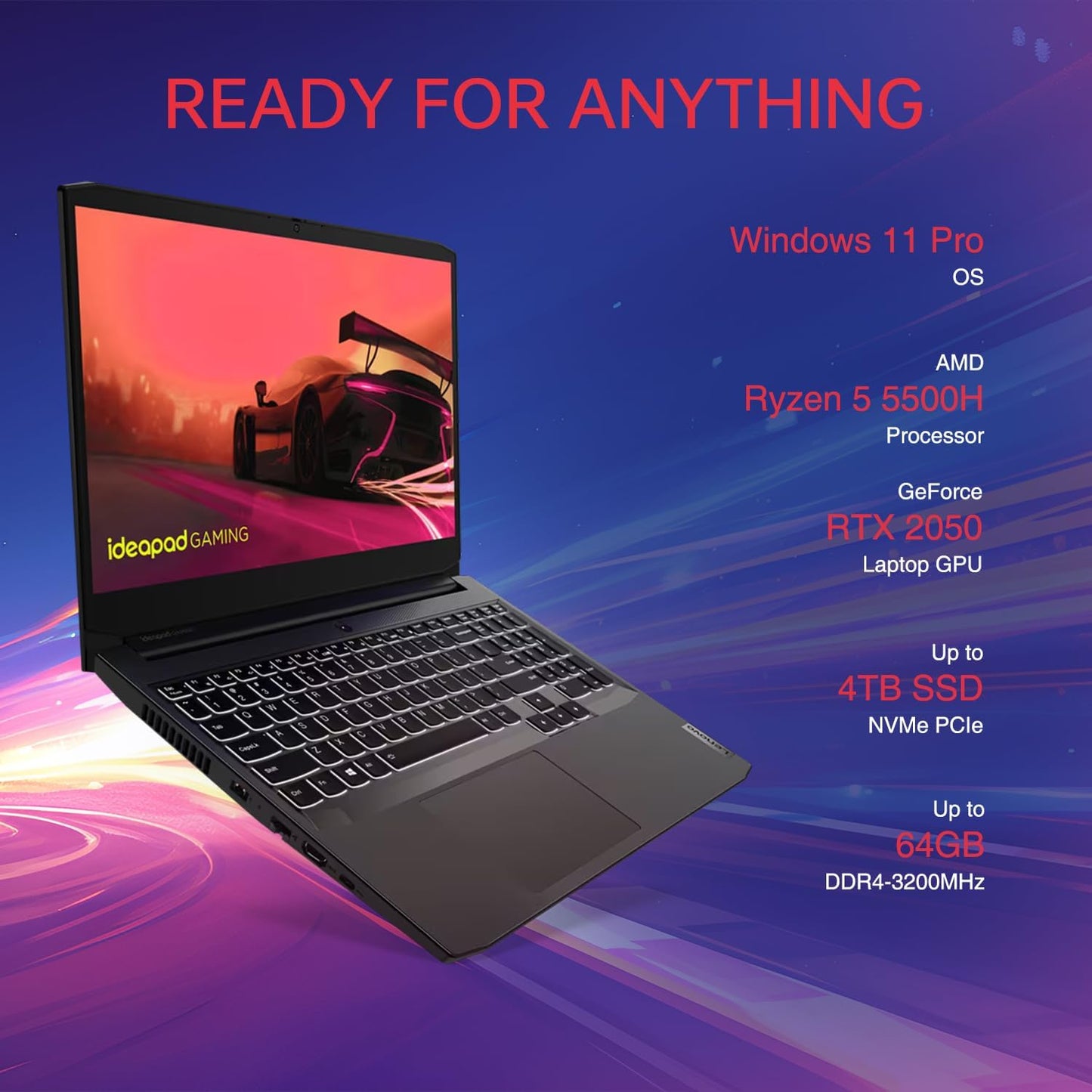 Lenovo IdeaPad 3 15ACH6 Ryzen 5 RTX 2050 Gaming Laptop