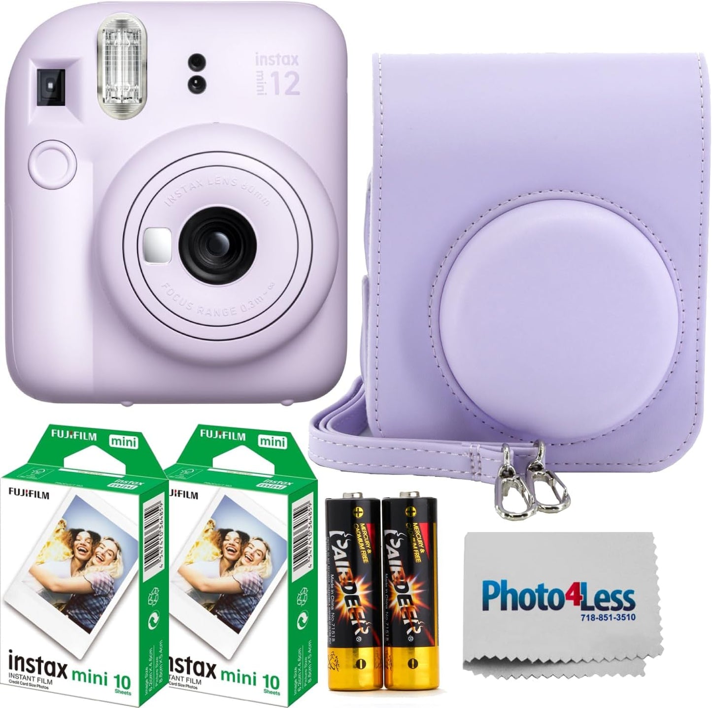 Fujifilm Mini 12 Lilac Instant Camera Bundle