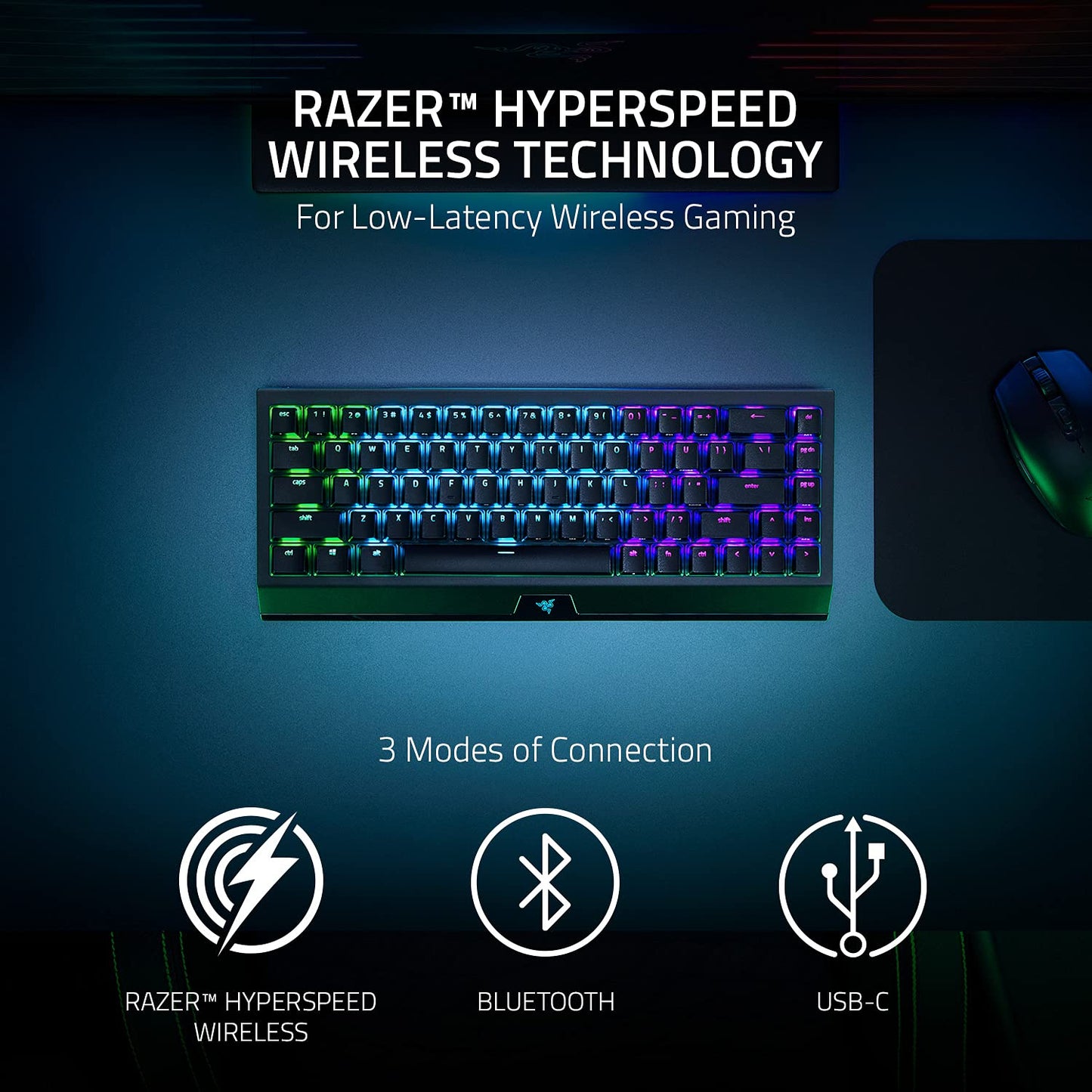 Razer RZ03-05150200-R3U1 BlackWidow V4 Mini Wireless Gaming Keyboard