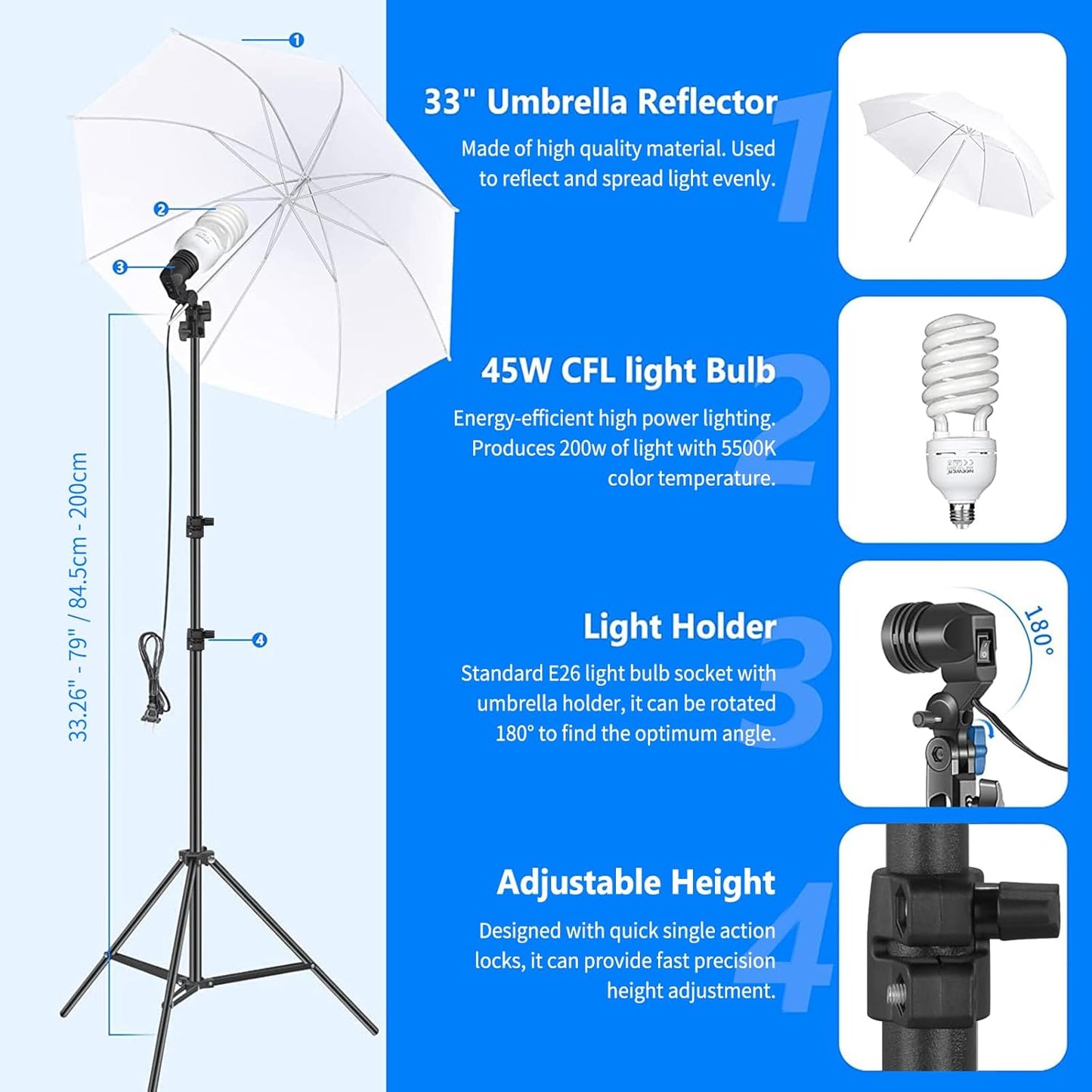 Neewer FBA_10086175 Photography Lighting Kit - Backdrops - Softbox - LED - Studio