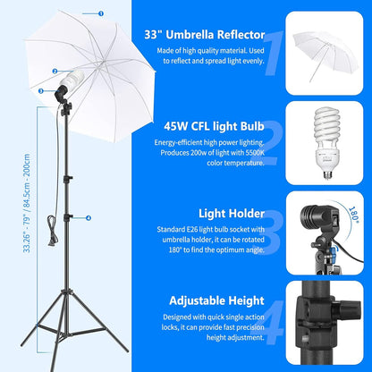 Neewer FBA_10086175 Photography Lighting Kit - Backdrops - Softbox - LED - Studio