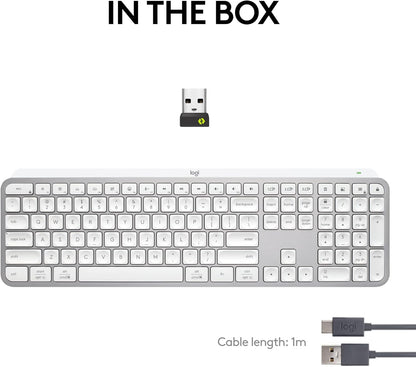 Logitech 920-011559 MX Keys S Wireless Keyboard - Pale Grey