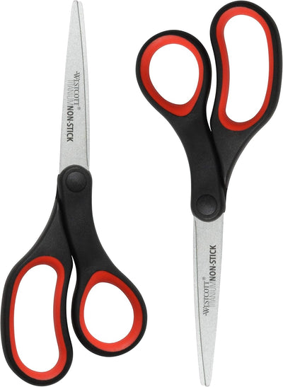 Westcott 17785 8" Titanium Non-Stick Scissors 2-Pack
