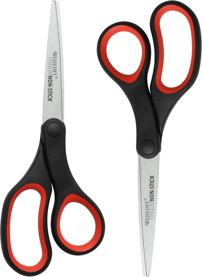 Westcott 17785 8" Titanium Non-Stick Scissors 2-Pack