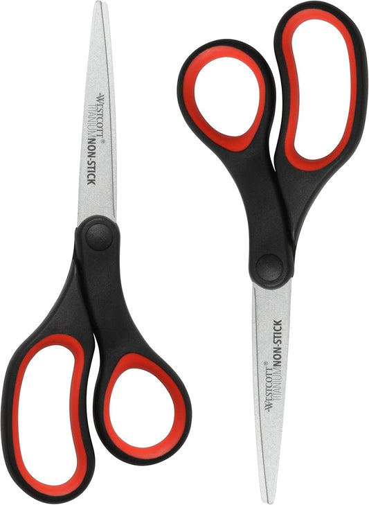 Westcott 17785 8" Titanium Non-Stick Scissors 2-Pack