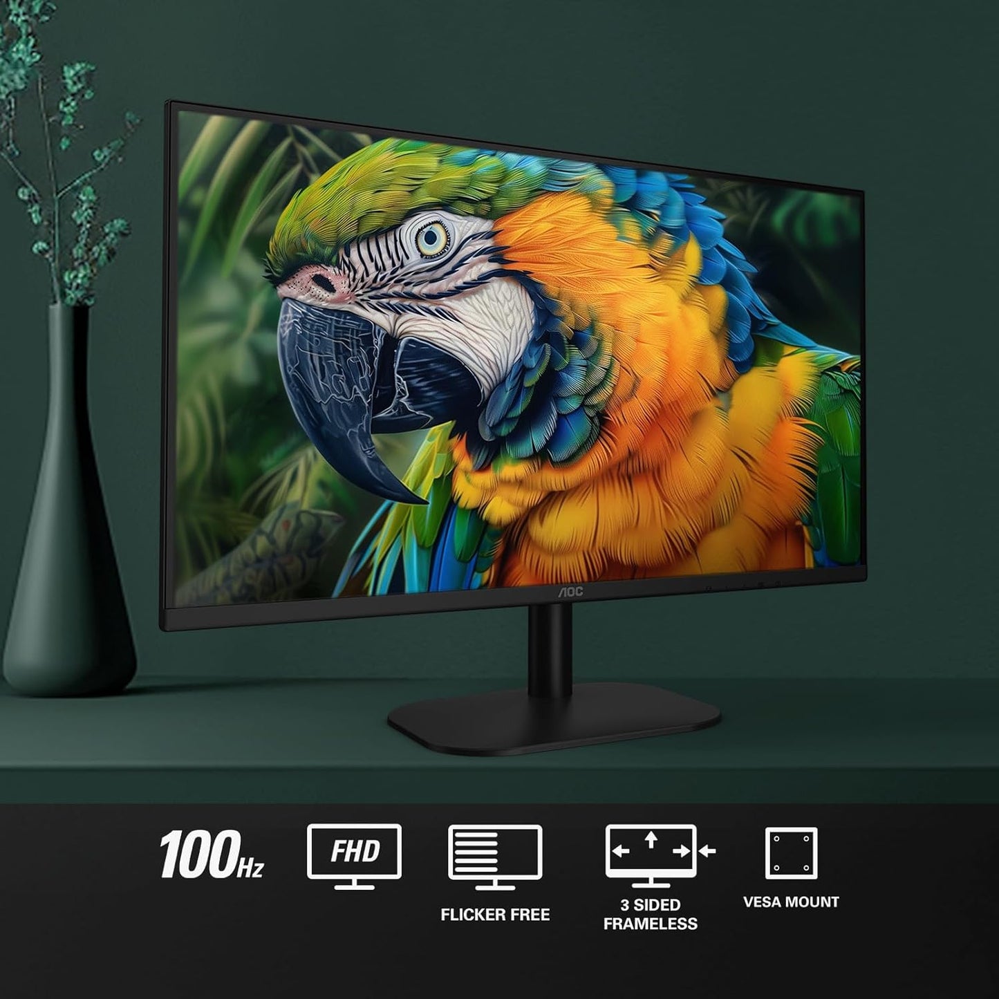 AOC 27B2H2 27" Frameless 100Hz IPS FHD Monitor