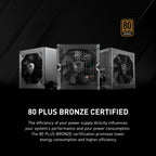 MSI 306-7ZP2A11-CE0 MAG A550BN Gaming Power Supply: 550W 80+ Bronze