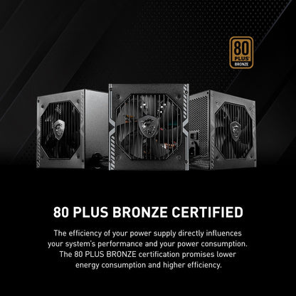 MSI 306-7ZP2A11-CE0 MAG A550BN Gaming Power Supply: 550W 80+ Bronze