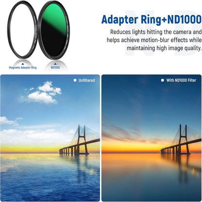 Neewer 10101258 82mm Magnetic Filter Kit: ND1000, MCUV, CPL