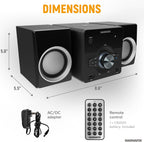 Magnavox MM442 3-Piece CD Shelf System Bluetooth Black