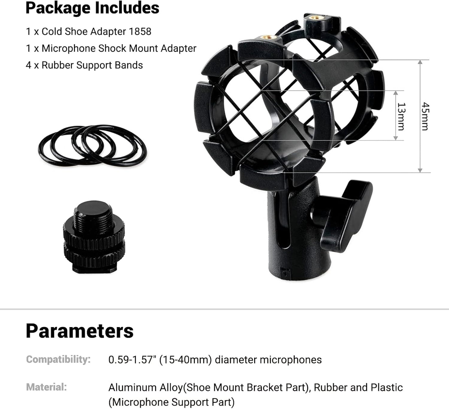 SmallRig SR-FA01-1859 Microphone Shock Mount with Cold Shoe