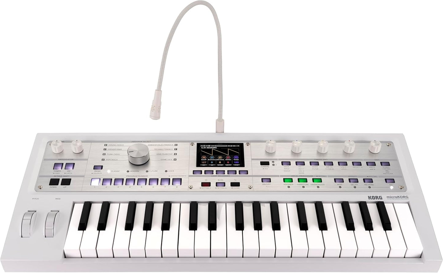 Korg MICROKORG2WH Synthesizer Vocoder White Portable Keyboard