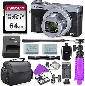 Canon PowerShot G7 X Mark III Silver Camera Bundle (Renewed)