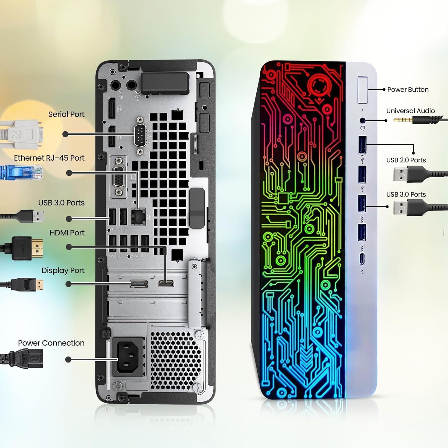 HP Core i5 ProDesk: 16GB, 256GB SSD, 27" Monitor, RGB (Renewed)