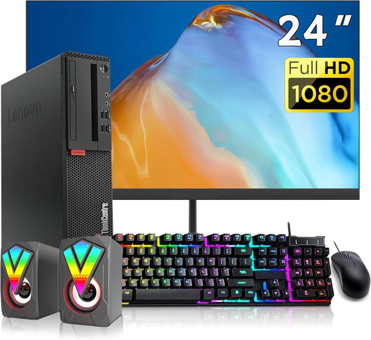 Lenovo M710S ThinkCentre PC 24" Monitor Bundle Renewed