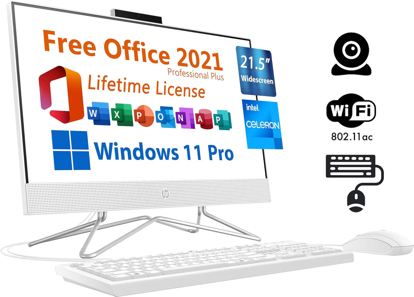 HP 22-dd0224 All-in-One Desktop 8GB 512GB SSD + Office 2021