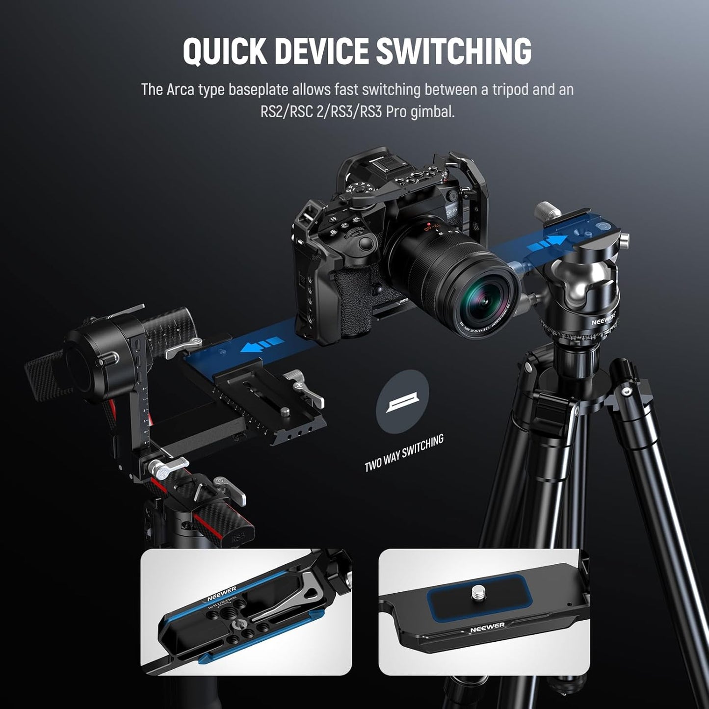 Neewer 10103122 Lumix GH6 Camera Cage - Aluminum Video Rig