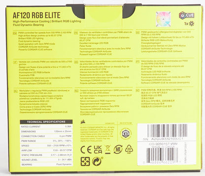 Corsair CO-9050157 iCUE AF120 RGB Elite 120mm White Fan