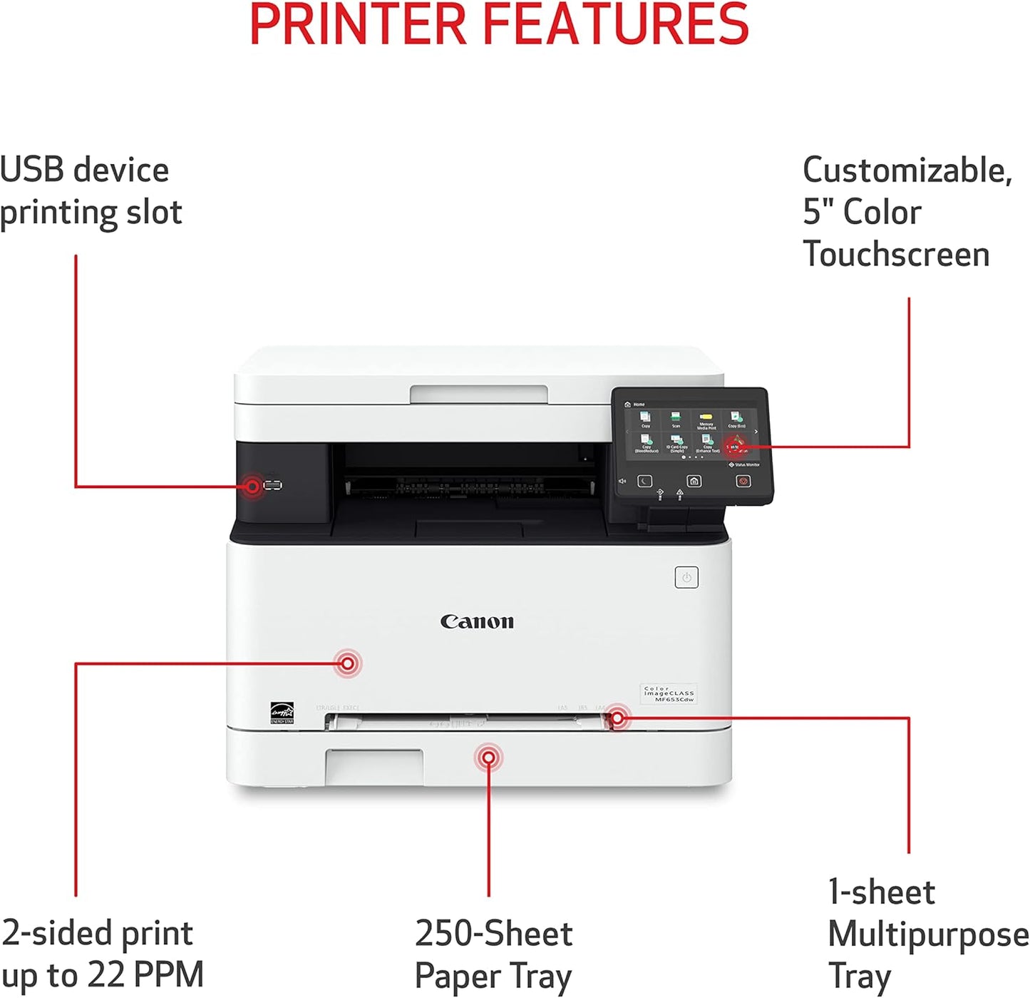 Canon 5158C007 Color imageCLASS MF653Cdw Wireless Laser Printer
