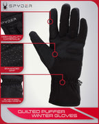 Spyder L Insul Puffer Glove Women's Water Resistant Winter Gloves