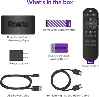 Roku 3941R2 Express 4K+ Streaming Device with Voice Remote