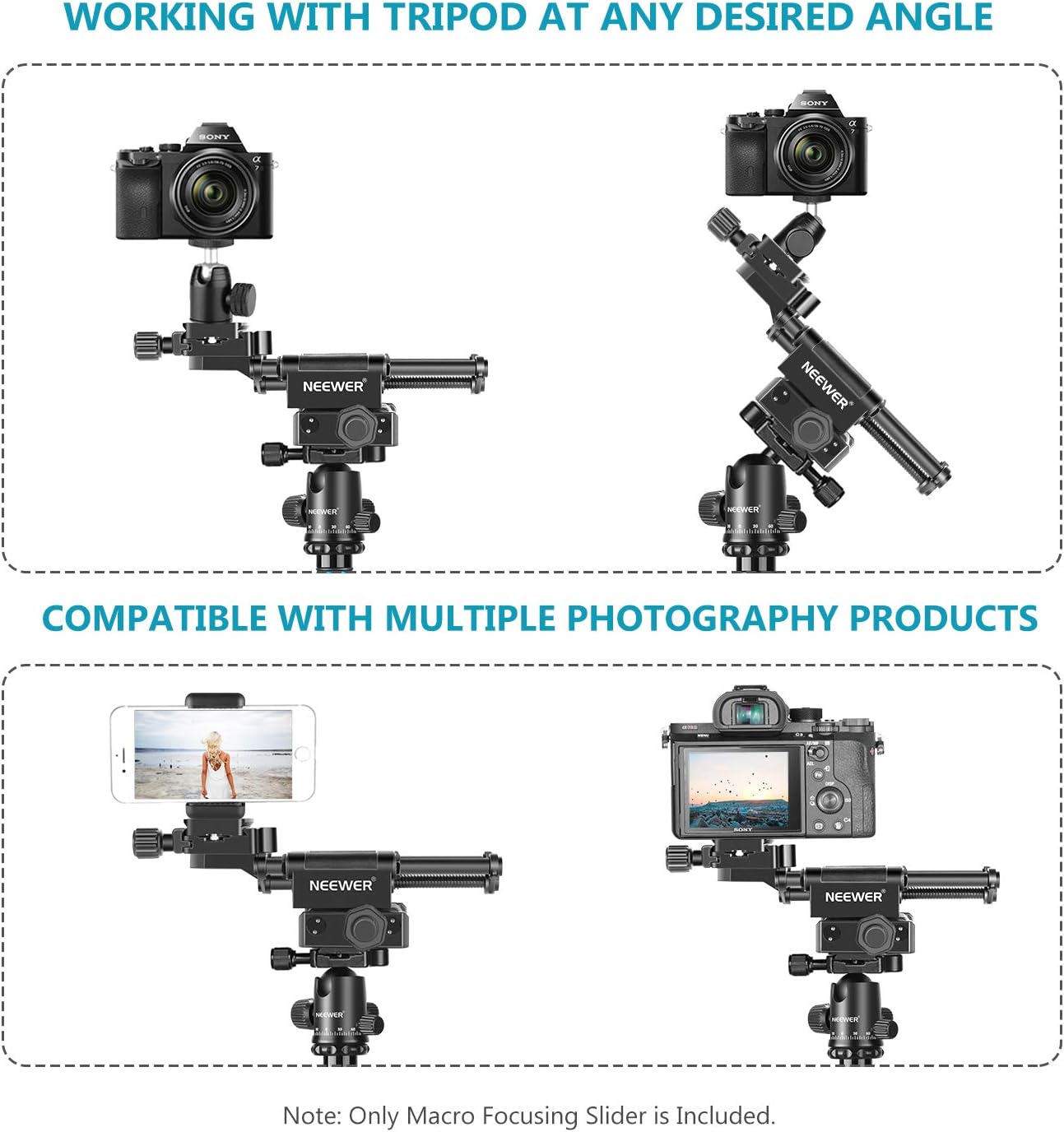 Neewer 10096165 Pro Macro Focusing Rail Slider