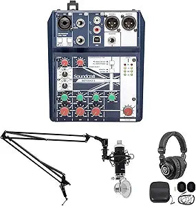 Soundcraft Notepad-5 Streaming Recording Podcast Bundle