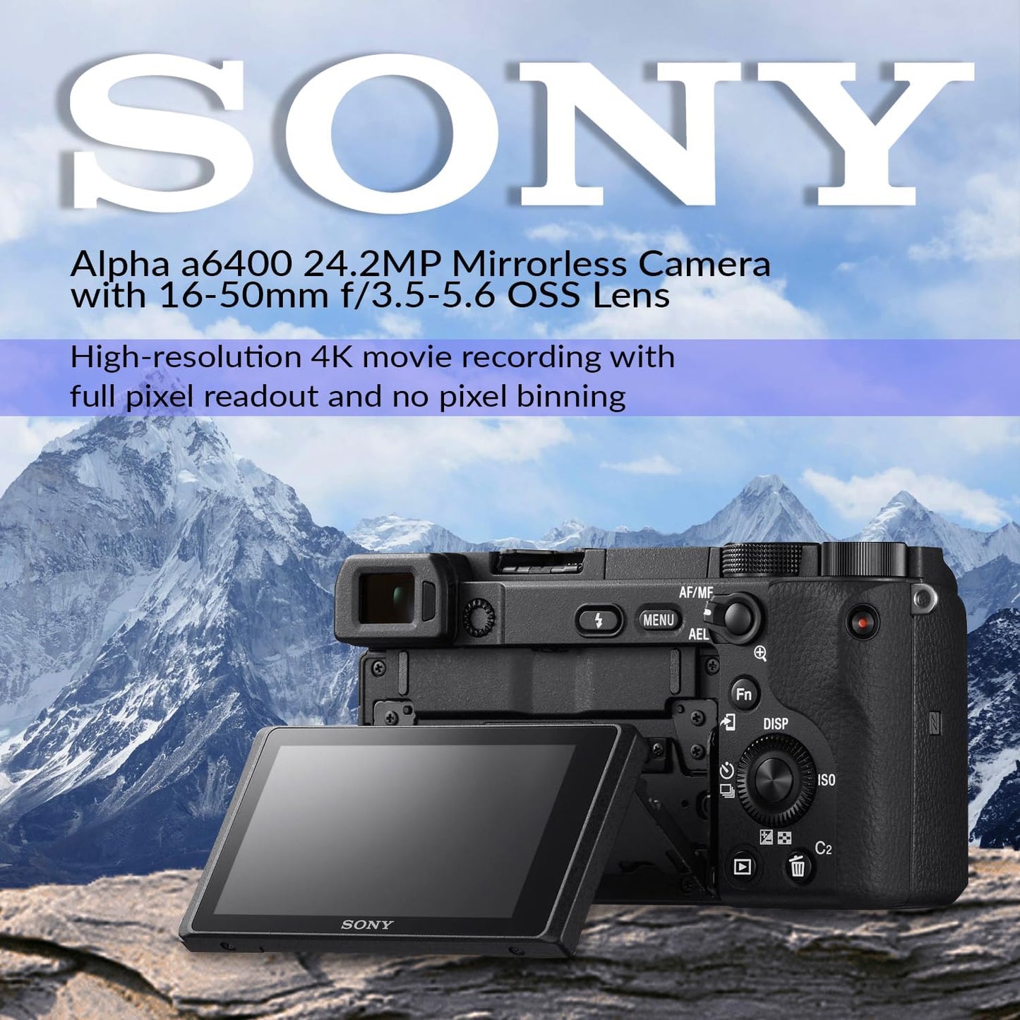 Sony Alpha a6400 Mirrorless Camera 16-50mm Lens Bundle